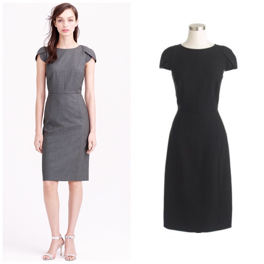 Rare J. Crew Petal Sleeve Suiting Dress